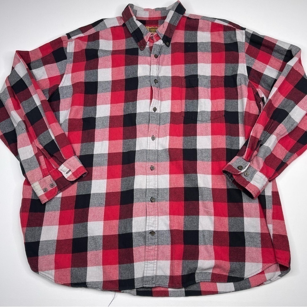 Foundry Shirt Flannel Plaid Button Red Black Gorp Hiking Outdoor Grunge Western